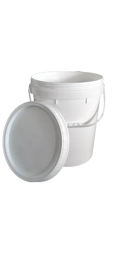 5 gallon plastspann med hvit skrue på topplokket – hvit